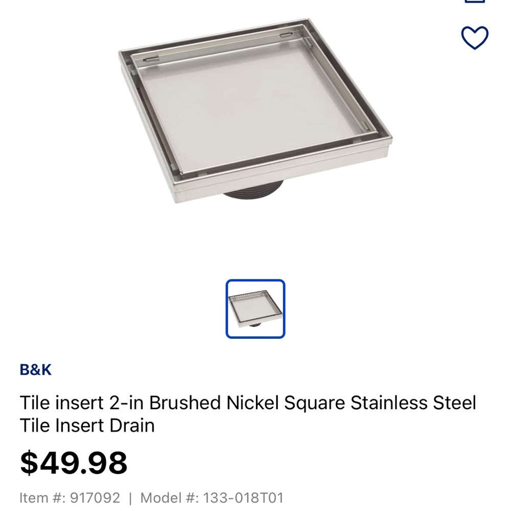 NEW tile insert stainless steel shower drain